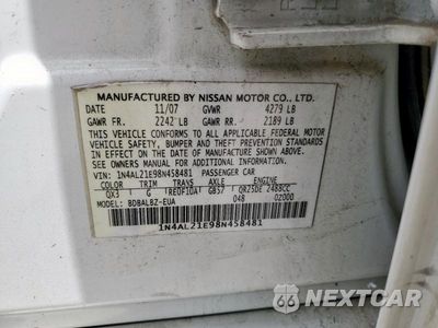 Zdjęcie 12 z 12 samochodu: 2008 NISSAN ALTIMA 2.5 VIN:1N4AL21E98N458481 - miniatura