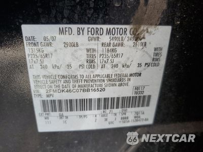 Zdjęcie 13 z 13 samochodu: 2007 FORD EDGE SE VIN:2FMDK46C07BB16520 - miniatura