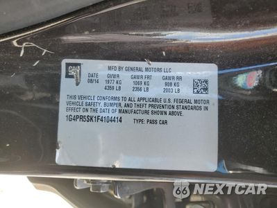 Zdjęcie 12 z 12 samochodu: 2015 BUICK VERANO CONVENIENCE VIN:1G4PR5SK1F4104414 - miniatura