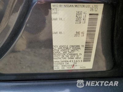 Zdjęcie 12 z 12 samochodu: 2013 NISSAN ALTIMA 2.5 VIN:1N4AL3AP8DN451653 - miniatura