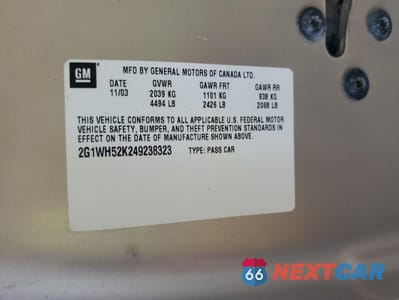 Zdjęcie 12 z 14 samochodu: 2004 CHEVROLET IMPALA LS VIN:2G1WH52K249238323 - miniatura