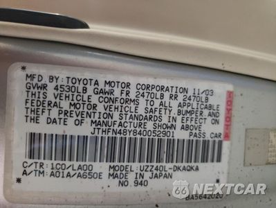 Zdjęcie 12 z 14 samochodu: 2004 LEXUS SC 430 VIN:JTHFN48Y840052901 - miniatura