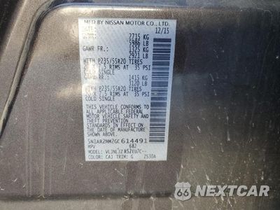 Zdjęcie 13 z 13 samochodu: 2016 NISS PATHFINDER VIN:5N1AR2MM2GC614491 - miniatura