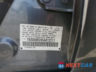Zdjęcie 12 z 12 samochodu: 2005 ACURA TL VIN:19UUA66295A012211 - miniatura