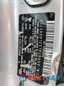 Zdjęcie 12 z 12 samochodu: 2020 KIA OPTIMA LX VIN:5XXGT4L32LG391755 - miniatura
