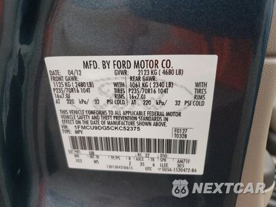 Zdjęcie 13 z 15 samochodu: 2012 FORD ESCAPE XLT VIN:1FMCU9DG5CKC52375 - miniatura