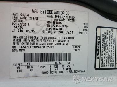 Zdjęcie 13 z 14 samochodu: 2004 FORD EXPLORER XLT VIN:1FMZU73K94ZB12813 - miniatura
