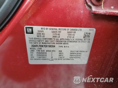 Zdjęcie 13 z 13 samochodu: 2012 GMC TERRAIN SLE VIN:2GKFLTEK7C6198394 - miniatura