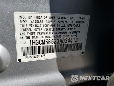 Zdjęcie 13 z 15 samochodu: 2003 HONDA ACCORD EX VIN:1HGCM56633A034413 - miniatura