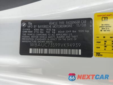 Zdjęcie 12 z 14 samochodu: 2009 BMW 135 I VIN:WBAUC73599VK94939 - miniatura