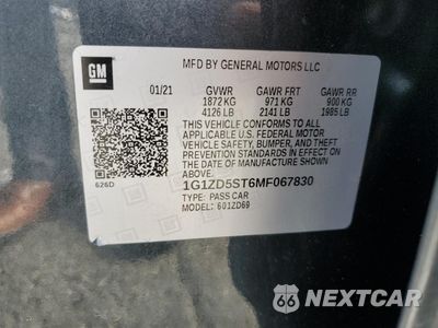 Zdjęcie 12 z 13 samochodu: 2021 CHEVROLET MALIBU LT VIN:1G1ZD5ST6MF067830 - miniatura