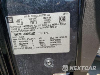 Zdjęcie 13 z 15 samochodu: 2011 GMC ACADIA SLE VIN:1GKKRNED8BJ402955 - miniatura