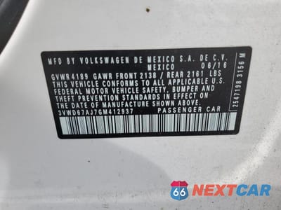 Zdjęcie 12 z 12 samochodu: 2019 VOLKSWAGEN JETTA SE VIN:3VWD67AJ7GM412937 - miniatura