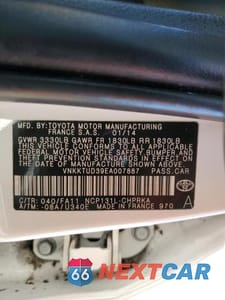 Zdjęcie 12 z 12 samochodu: 2014 TOYOTA YARIS VIN:VNKKTUD39EA007887 - miniatura