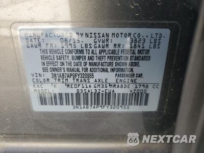 Zdjęcie 12 z 12 samochodu: 2015 NISSAN SENTRA S VIN:3N1AB7AP9FY320955 - miniatura