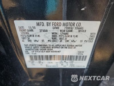 Zdjęcie 12 z 14 samochodu: 2011 FORD F150 VIN:1FTFX1EF4BFA05047 - miniatura