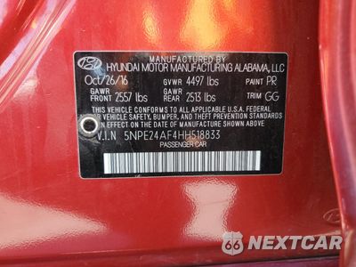 Zdjęcie 12 z 12 samochodu: 2017 HYUNDAI SONATA SE VIN:5NPE24AF4HH518833 - miniatura