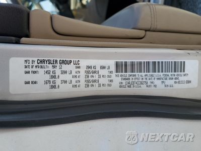 Zdjęcie 14 z 14 samochodu: 2012 JEEP GRAND CHEROKEE LIMITED VIN:1C4RJEBT4CC362750 - miniatura