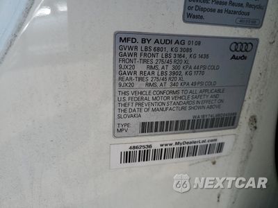 Zdjęcie 13 z 15 samochodu: 2008 AUDI Q7 3.6 QUATTRO PREMIUM VIN:WA1BY74L88D045989 - miniatura