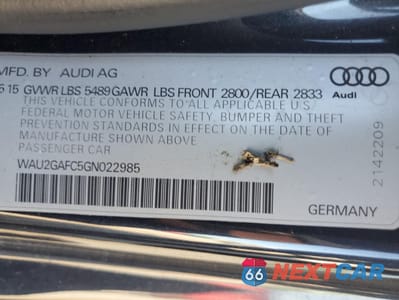 Zdjęcie 12 z 12 samochodu: 2016 AUDI A7 PRESTIGE VIN:WAU2GAFC5GN022985 - miniatura