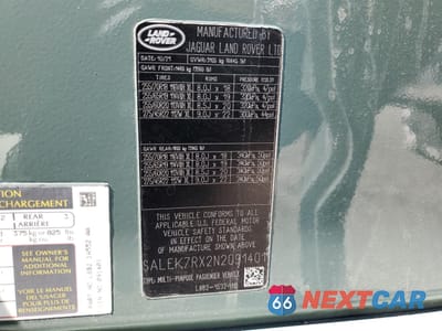 Zdjęcie 13 z 14 samochodu: 2022 LAND ROVER DEFENDER 110 VIN:SALEK7RX2N2091401 - miniatura