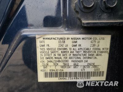 Zdjęcie 12 z 12 samochodu: 2008 NISSAN ALTIMA 2.5 VIN:1N4AL21E48N502080 - miniatura
