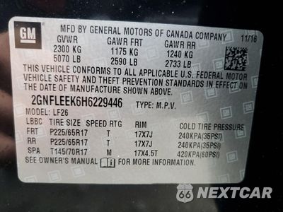 Zdjęcie 14 z 14 samochodu: 2017 CHEVROLET EQUINOX LS VIN:2GNFLEEK6H6229446 - miniatura