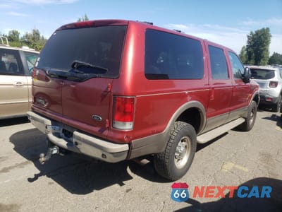 Trzecie zdjęcie samochodu z tyłu: 2000 FORD EXCURSION LIMITED VIN:1FMNU43S8YEE00381 - miniatura