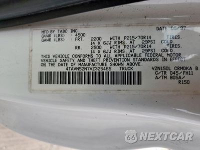 Zdjęcie 12 z 12 samochodu: 1997 TOYOTA TACOMA XTRACAB VIN:4TAVN52N7VZ325465 - miniatura