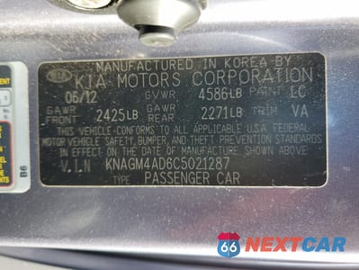 Zdjęcie 12 z 12 samochodu: 2012 KIA OPTIMA HYBRID VIN:KNAGM4AD6C5021287 - miniatura