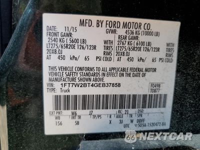 Zdjęcie 12 z 12 samochodu: 2016 FORD F250 SUPER DUTY VIN:1FT7W2BT4GEB37858 - miniatura