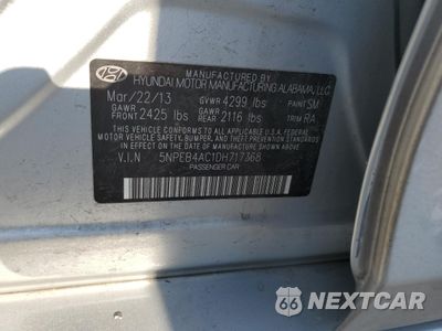 Zdjęcie 12 z 14 samochodu: 2013 HYUNDAI SONATA GLS VIN:5NPEB4AC1DH717368 - miniatura