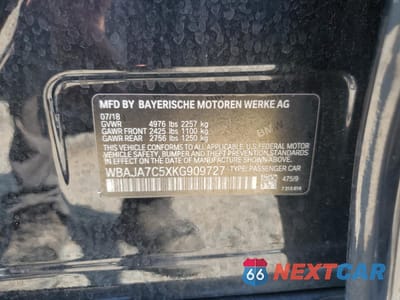 Zdjęcie 13 z 13 samochodu: 2019 BMW 530 XI VIN:WBAJA7C5XKG909727 - miniatura