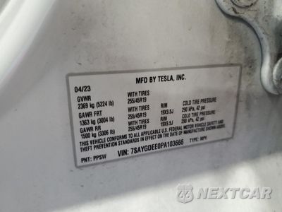 Zdjęcie 12 z 14 samochodu: 2023 TESLA MODEL Y VIN:7SAYGDEE0PA103666 - miniatura