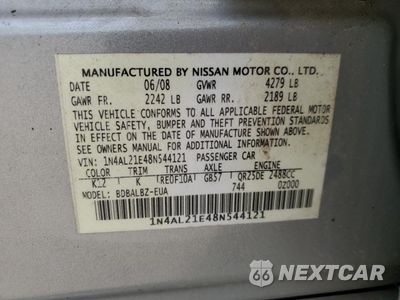 Zdjęcie 13 z 13 samochodu: 2008 NISSAN ALTIMA 2.5 VIN:1N4AL21E48N544121 - miniatura