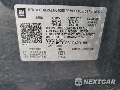 Zdjęcie 12 z 13 samochodu: 2018 CHEVROLET SILVERADO K1500 HIGH COUNTRY VIN:3GCUKTEC6JG423100 - miniatura