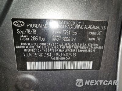 Zdjęcie 12 z 12 samochodu: 2019 HYUNDAI ELANTRA SEL VIN:5NPD84LF8KH407913 - miniatura