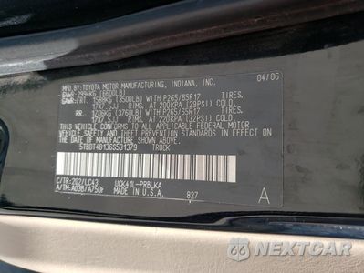 Zdjęcie 13 z 15 samochodu: 2006 TOYOTA TUNDRA DOUBLE CAB LIMITED VIN:5TBDT48136S531379 - miniatura