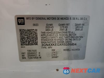 Zdjęcie 13 z 13 samochodu: 2024 CHEVROLET EQUINOX LT VIN:3GNAXKEGXRS105854 - miniatura