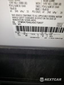 Zdjęcie 13 z 13 samochodu: 2018 FORD EXPLORER XLT VIN:1FM5K7D82JGC72837 - miniatura