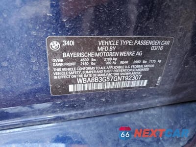 Zdjęcie 12 z 12 samochodu: 2016 BMW 340 I VIN:WBA8B3G57GNT92307 - miniatura