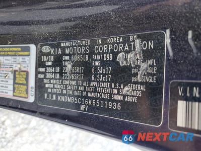 Zdjęcie 13 z 13 samochodu: 2019 KIA SEDONA LX VIN:KNDMB5C16K6511936 - miniatura
