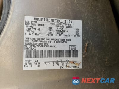 Zdjęcie 12 z 14 samochodu: 2002 FORD F250 SUPER DUTY VIN:1FTNW20F52EA88442 - miniatura