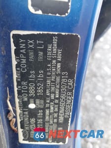 Zdjęcie 12 z 12 samochodu: 2006 HYUNDAI ELANTRA GLS VIN:KMHDN46D56U307813 - miniatura