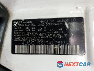 Zdjęcie 12 z 14 samochodu: 1999 BMW Z3 2.3 VIN:4USCH9339XLF81956 - miniatura