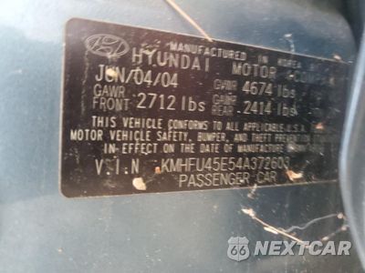 Zdjęcie 12 z 12 samochodu: 2004 HYUNDAI XG 350 VIN:KMHFU45E54A372603 - miniatura