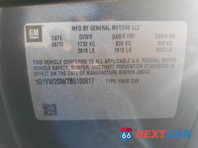 Zdjęcie 13 z 15 samochodu: 2011 CHEVROLET CORVETTE GRAND SPORT VIN:1G1YW2DW7B5100817 - miniatura