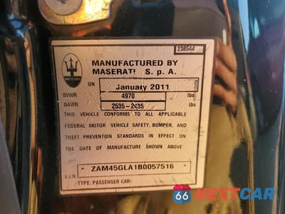 Zdjęcie 12 z 12 samochodu: 2011 MASERATI GRANTURISMO VIN:ZAM45GLA1B0057516 - miniatura