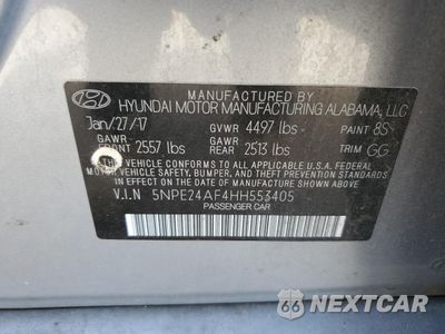 Zdjęcie 13 z 15 samochodu: 2017 HYUNDAI SONATA SE VIN:5NPE24AF4HH553405 - miniatura