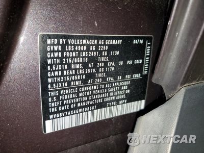 Zdjęcie 13 z 13 samochodu: 2016 VOLKSWAGEN TIGUAN S VIN:WVGBV7AX4GW608587 - miniatura